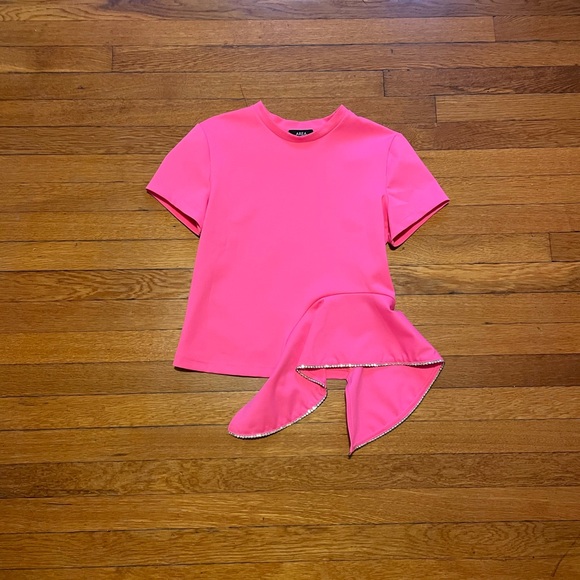 AREA NYC Pink Short Sleeve Embellished Shirt Medium - Picture 2 of 6